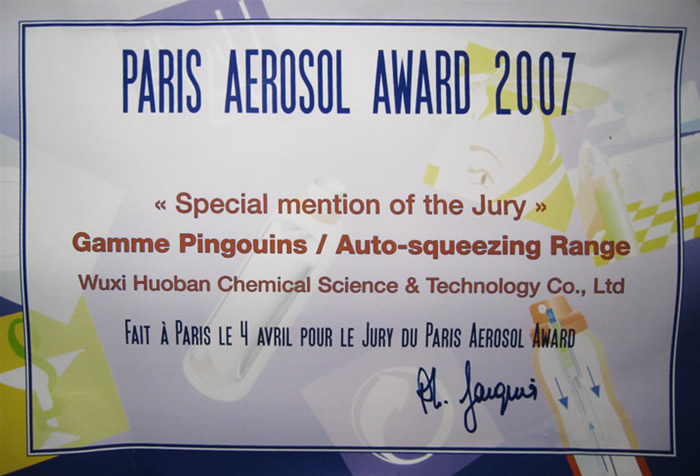 PARIS AEROSOL AWARD 2007